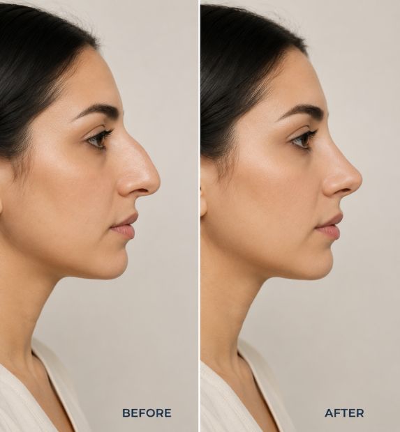 Rhinoplasty surgery results